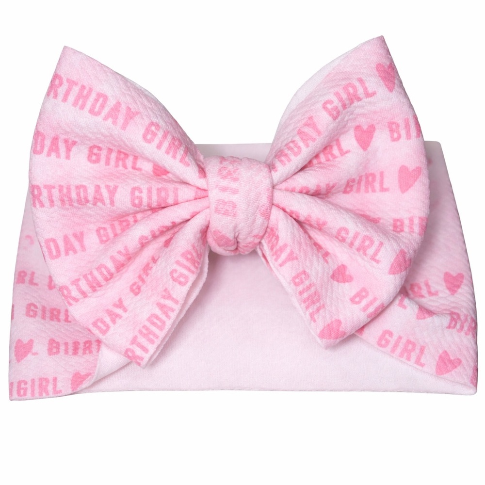 Pink 'Birthday Girl' Bow Headband for Kids